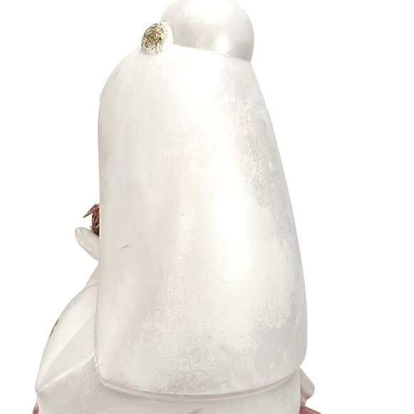 Vintage Japanese Ceramic Figurine White Kneeling Girl With Origami Crane JE370 - Picture 5 of 11